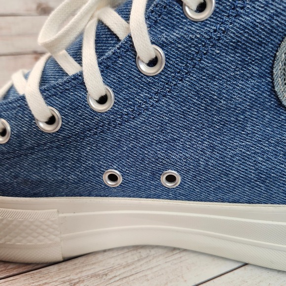 CONVERSE Women's Chuck Taylor All Star Lift Denim Jeans  Ortholite Insole 10.5 - Picture 14 of 16